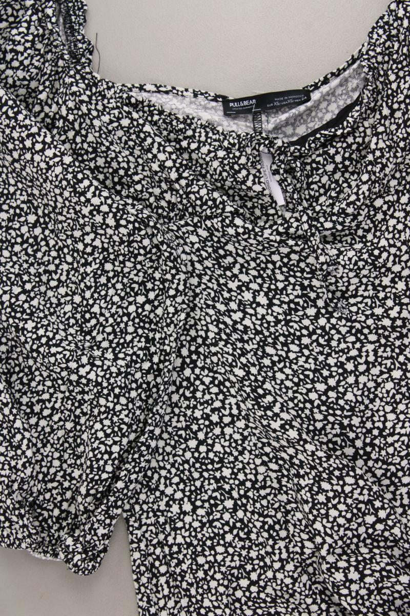 Pull&Bear Midikleid Gr. XS 3/4 Ärmel mit Carmen-Ausschnitt grau aus Polyester