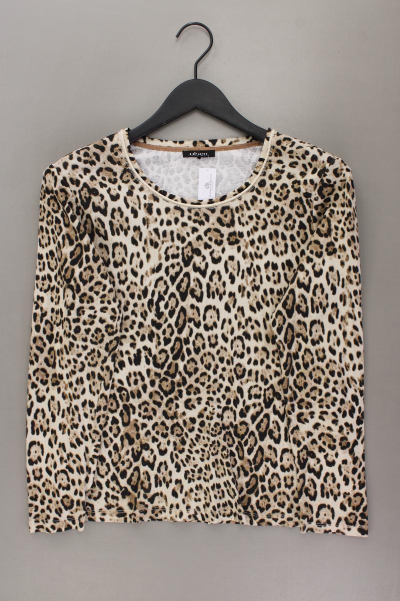 olsen Longsleeve-Shirt Gr. 42 mit Tierdruck Langarm braun