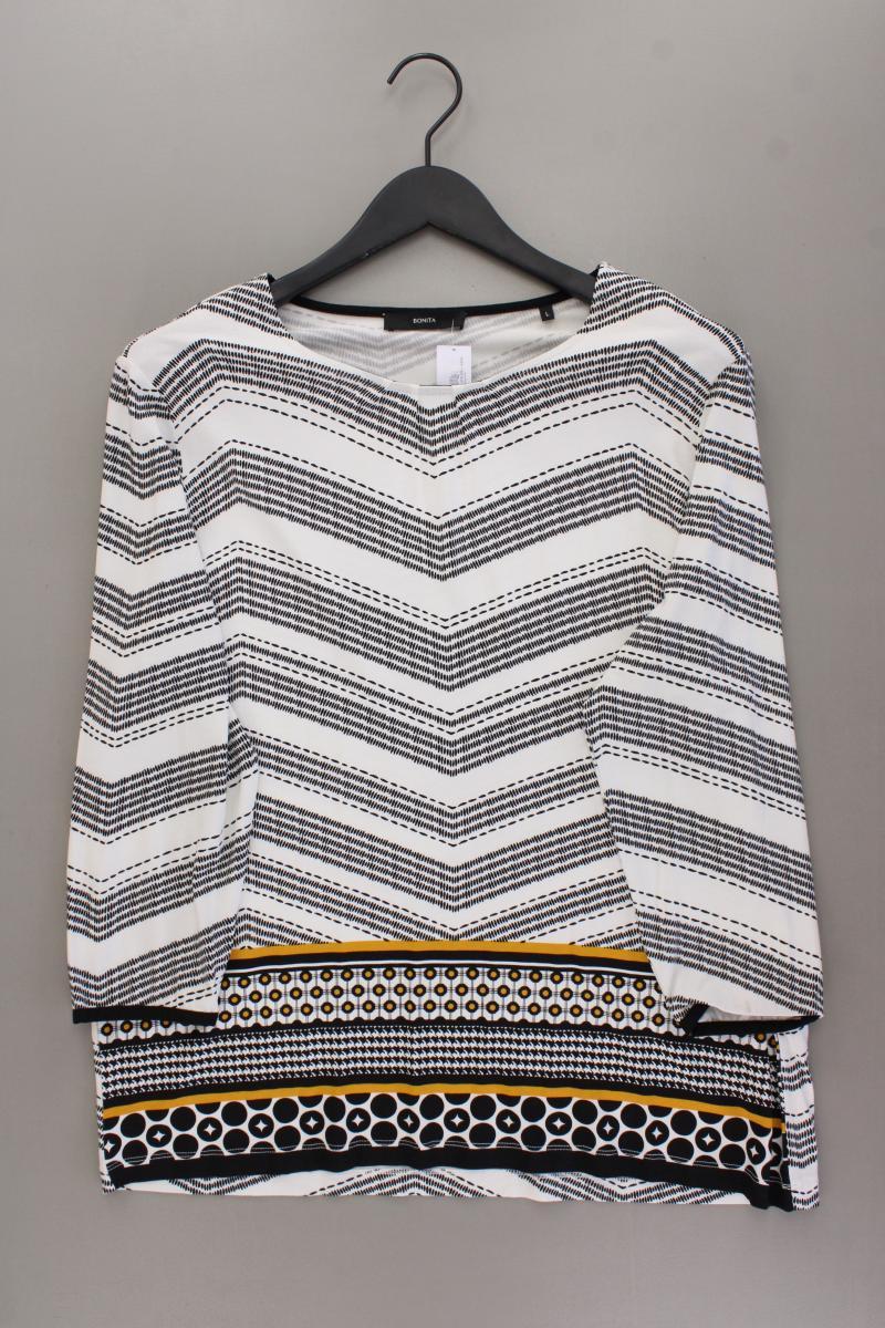 Bonita Printshirt Gr. L geometrisches Muster Langarm schwarz aus Viskose
