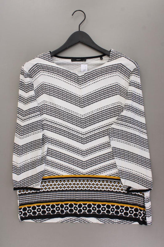 Bonita Printshirt Gr. L geometrisches Muster Langarm schwarz aus Viskose