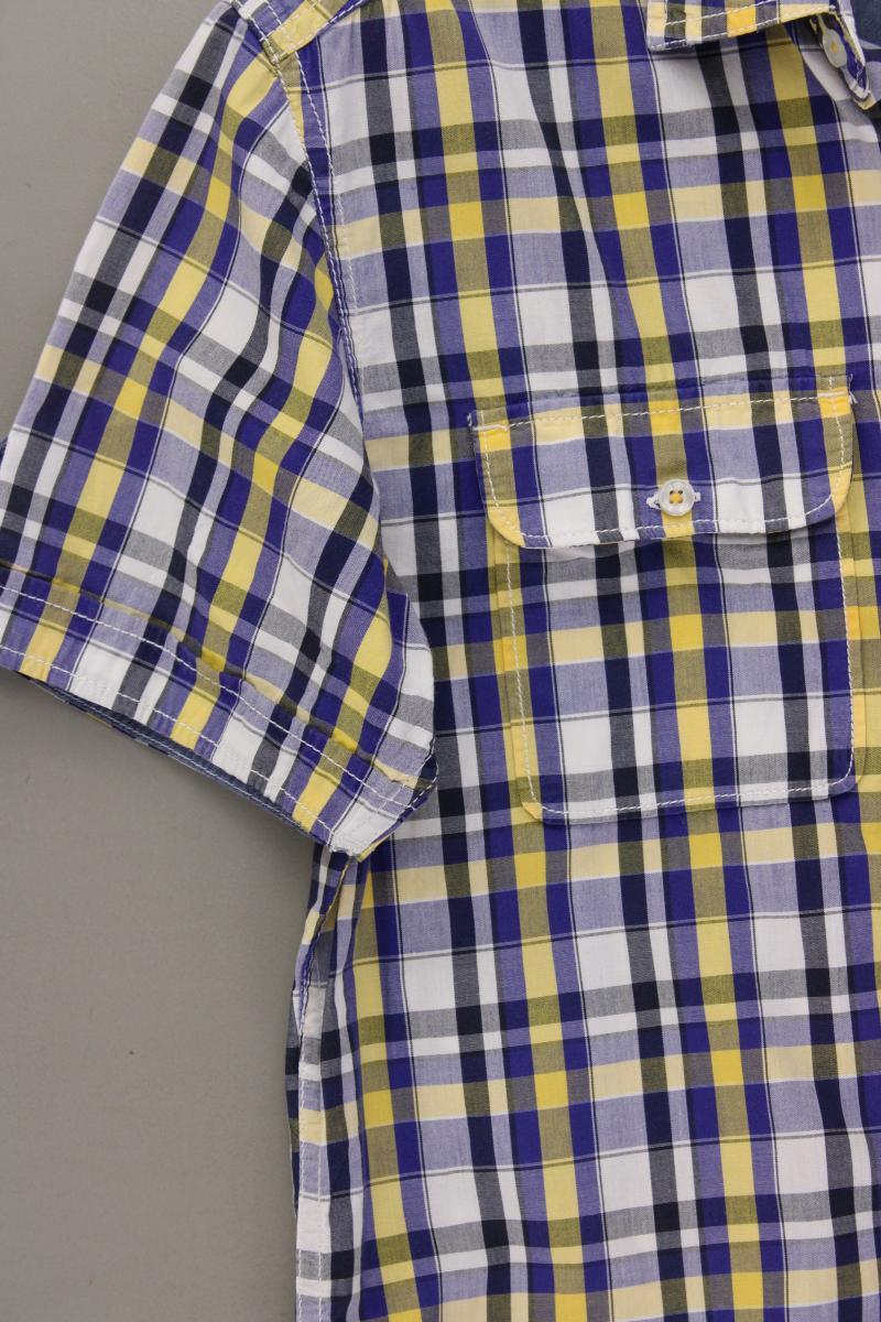 Esprit Karohemd für Herren Gr. M kariert Kurzarm blau aus Baumwolle