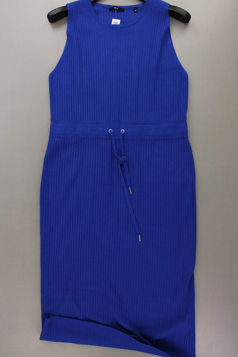 Zero Strickkleid Gr. 44 Ärmellos blau aus Viskose