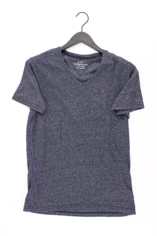 Hilfiger Denim Shirt mit V-Ausschnitt für Herren Gr. M Kurzarm blau