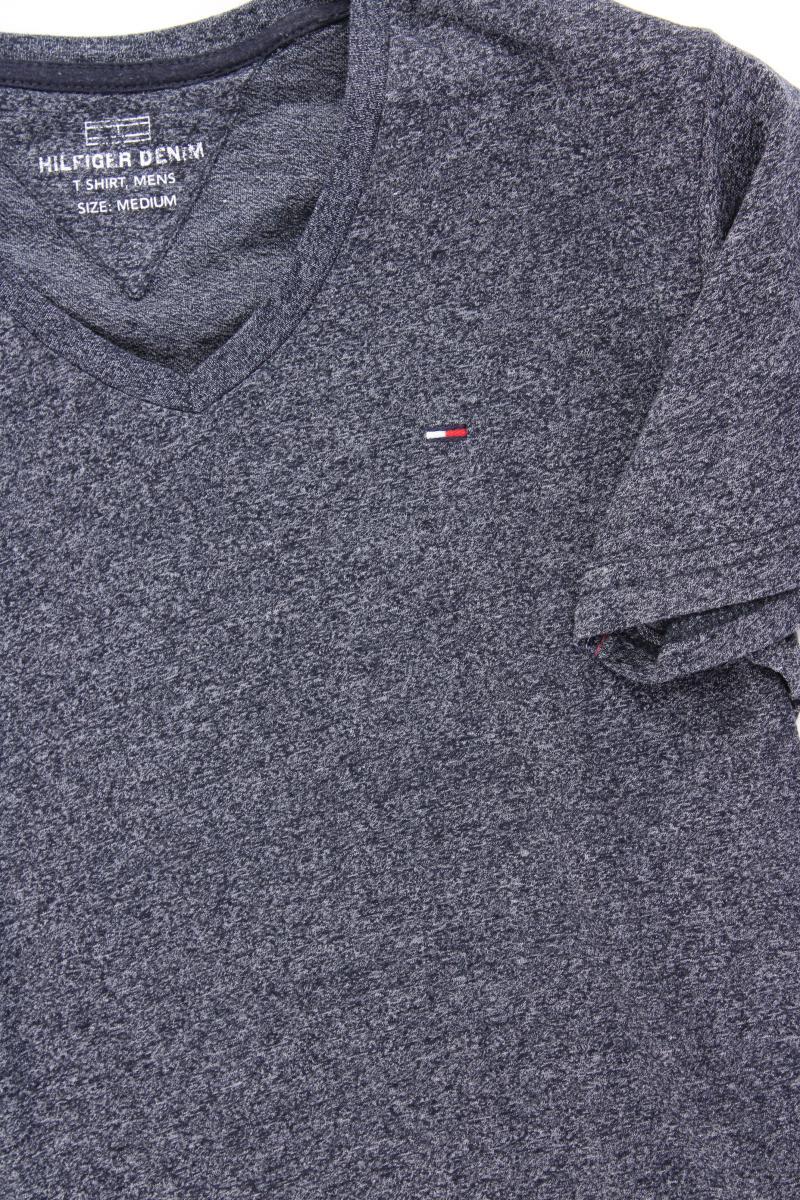 Hilfiger Denim Shirt mit V-Ausschnitt für Herren Gr. M Kurzarm blau