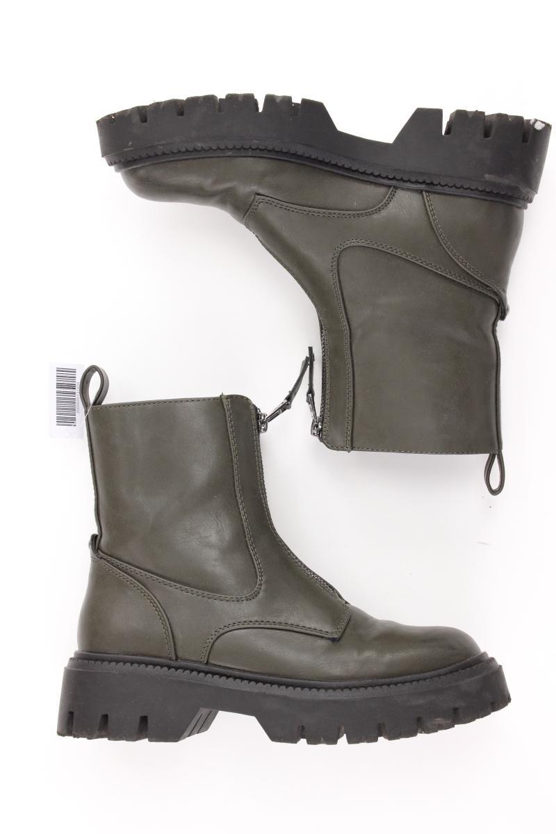 Catwalk Stiefeletten Gr. 37 olivgrün aus Kunstleder