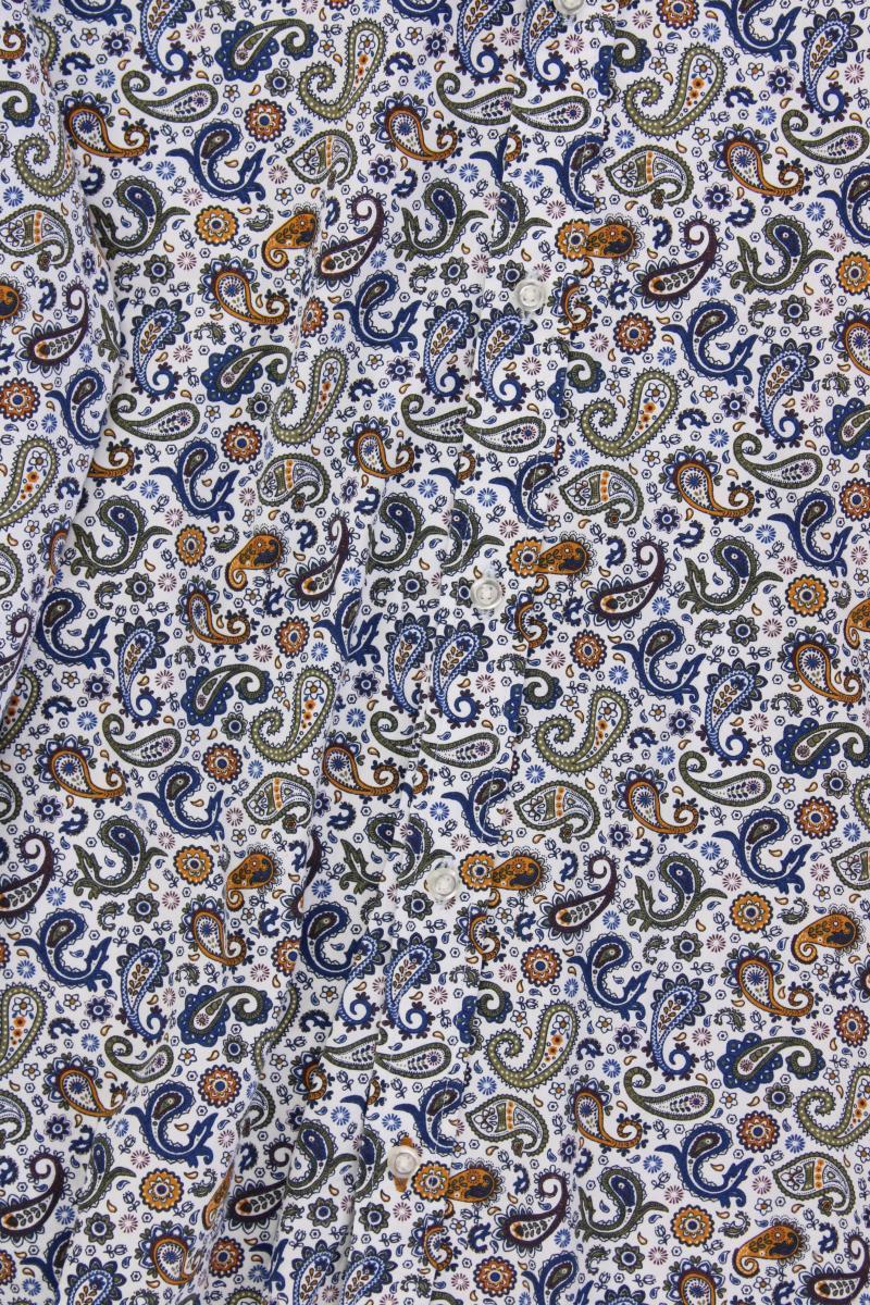 Christian Berg Langarmhemd für Herren Gr. XXL mit Paisleymuster mehrfarbig