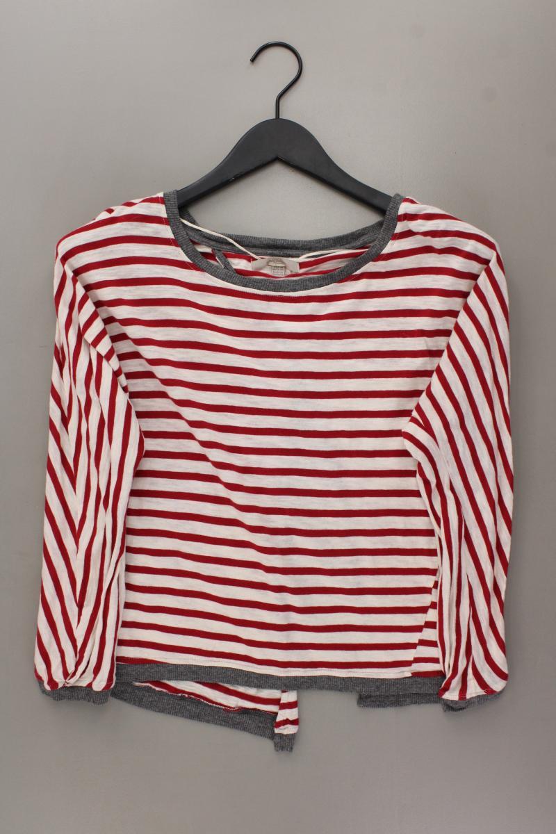 Zara Ringelshirt Gr. M gestreift 3/4 Ärmel rot aus Baumwolle
