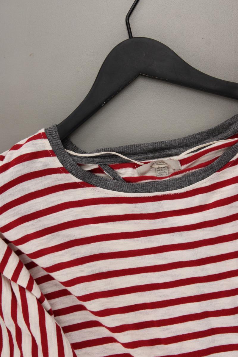 Zara Ringelshirt Gr. M gestreift 3/4 Ärmel rot aus Baumwolle