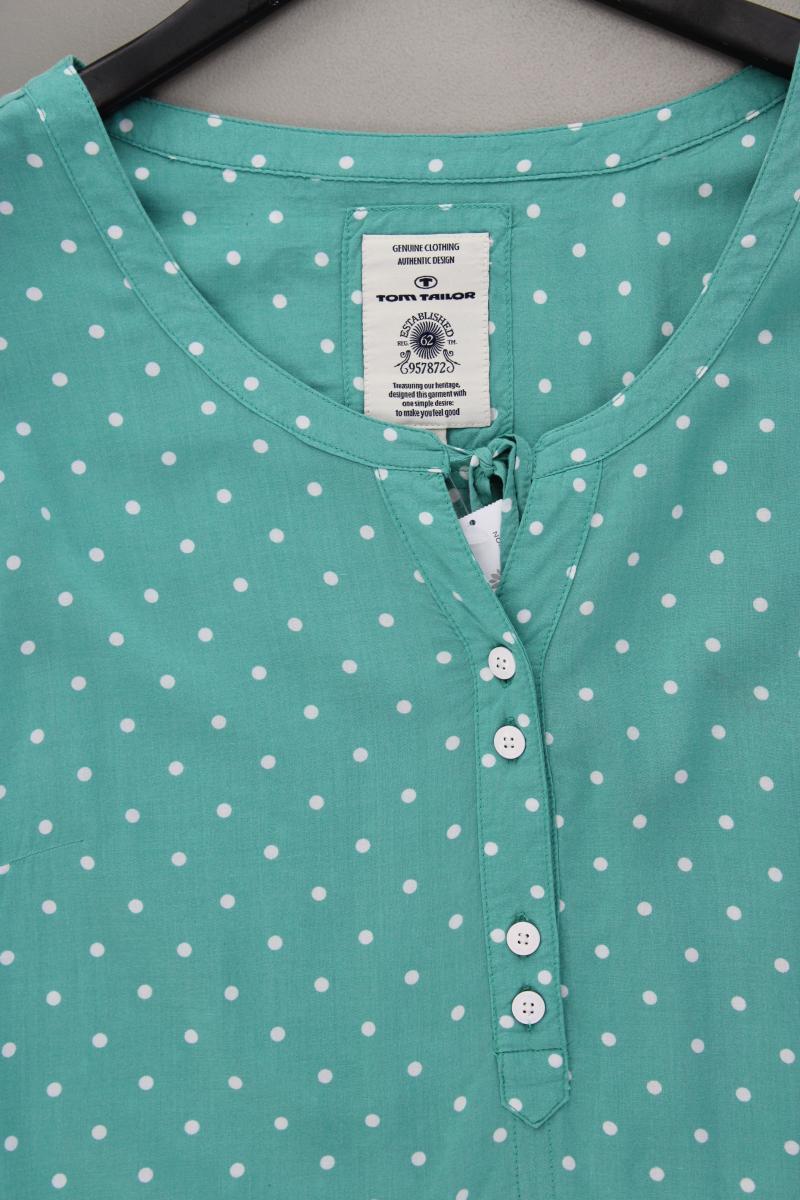 Tom Tailor Kurzarmbluse Gr. 40 gepunktet grün aus Viskose