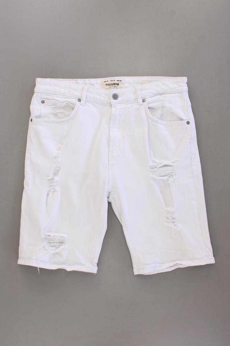 Pull&Bear Shorts für Herren Gr. W32 weiß aus Baumwolle
