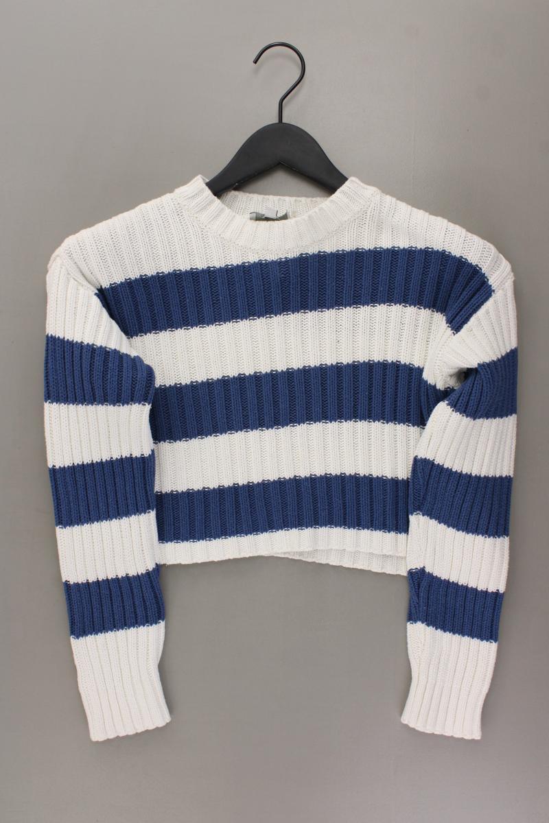 Pull&Bear Cropped Pullover Gr. XS gestreift blau