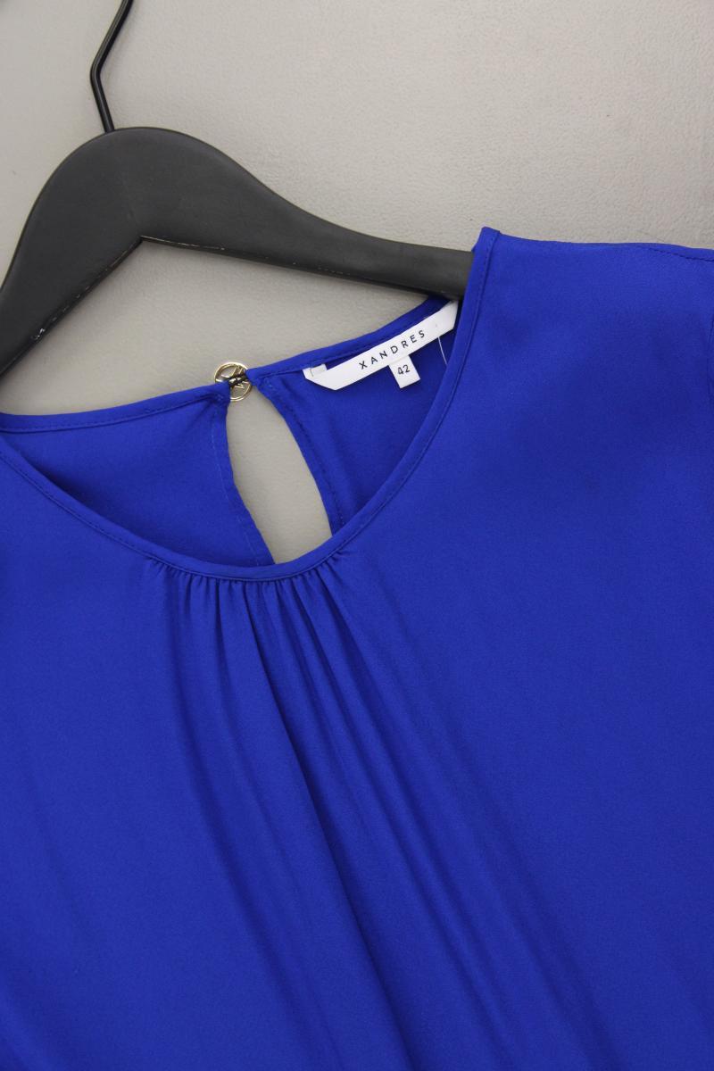 Xandres Langarmbluse Gr. 42 blau aus Viskose