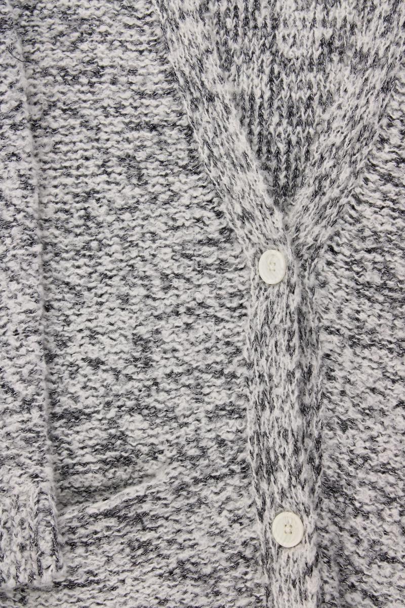 Tom Tailor (Denim) Strickjacke mit Glitzer Gr. XS Langarm grau aus Polyacryl