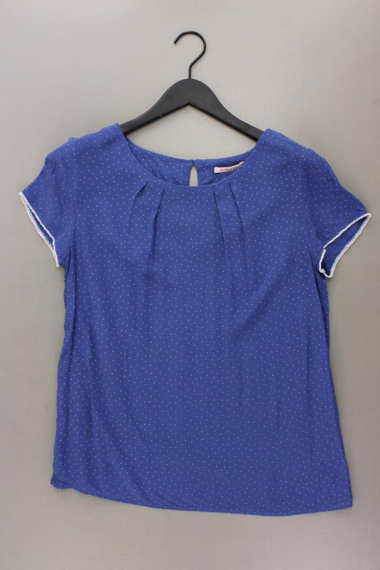 CAMAiEU Kurzarmbluse Gr. 40 gepunktet blau