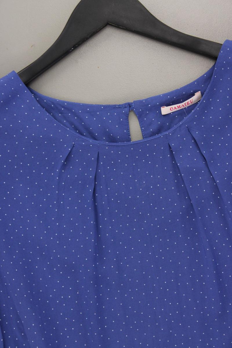 CAMAiEU Kurzarmbluse Gr. 40 gepunktet blau
