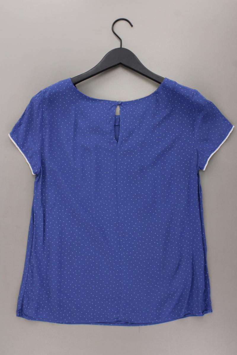 CAMAiEU Kurzarmbluse Gr. 40 gepunktet blau