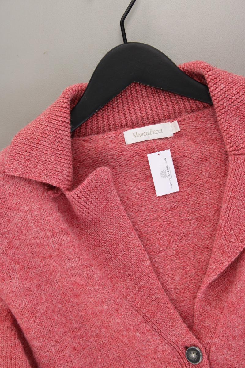 Marco Pecci Strickjacke Gr. L Langarm rosa aus Wolle