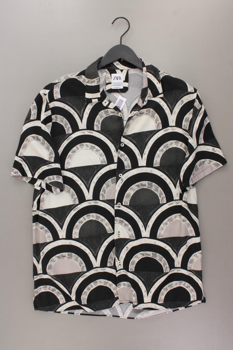 Zara Kurzarmhemd für Herren Gr. XL grau aus Viskose