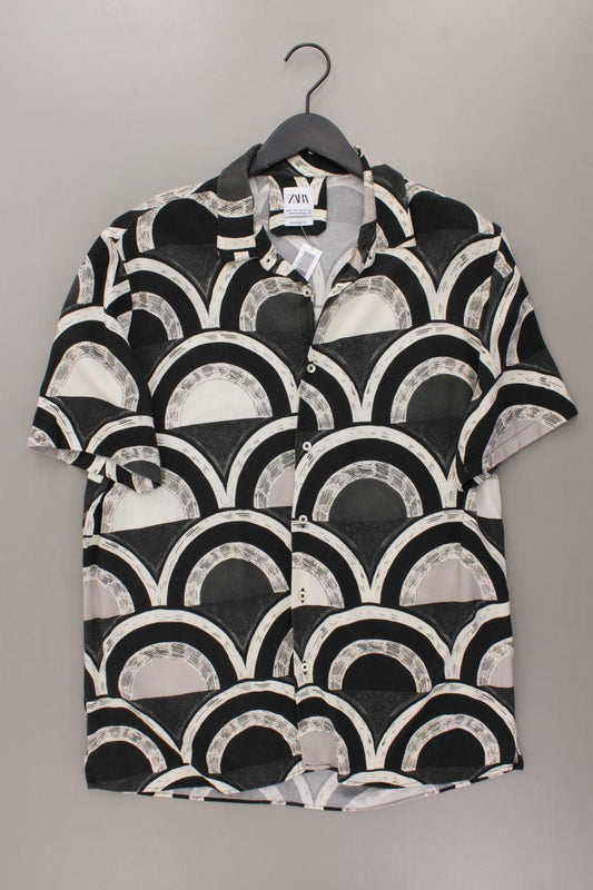 Zara Kurzarmhemd für Herren Gr. XL grau aus Viskose