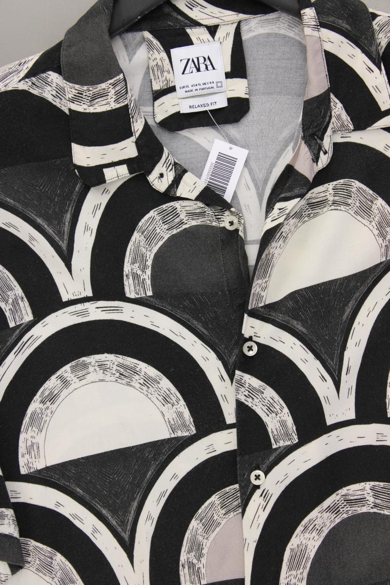 Zara Kurzarmhemd für Herren Gr. XL grau aus Viskose