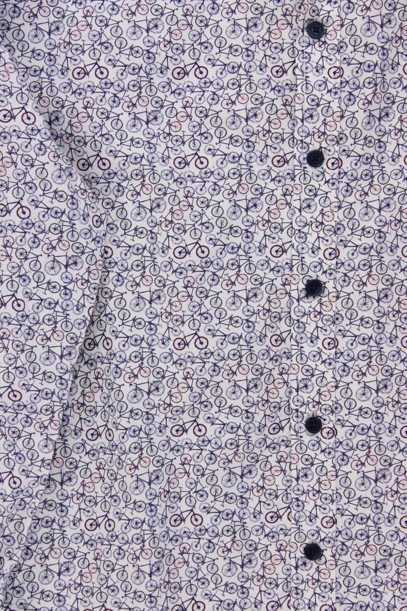 Casa Moda Langarmhemd mit Fahrradmuster für Herren Gr. Hemdgröße 45/46