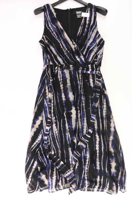 DKNY Midikleid Gr. 40 mit Gürtel Ärmellos blau aus Polyester
