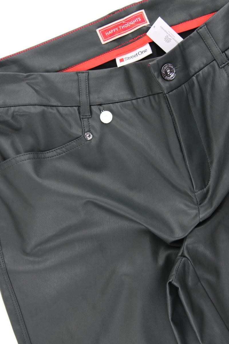 Street One Kunstlederhose Gr. 42/L28 neuwertig Modell Tilly grün aus Polyurethan