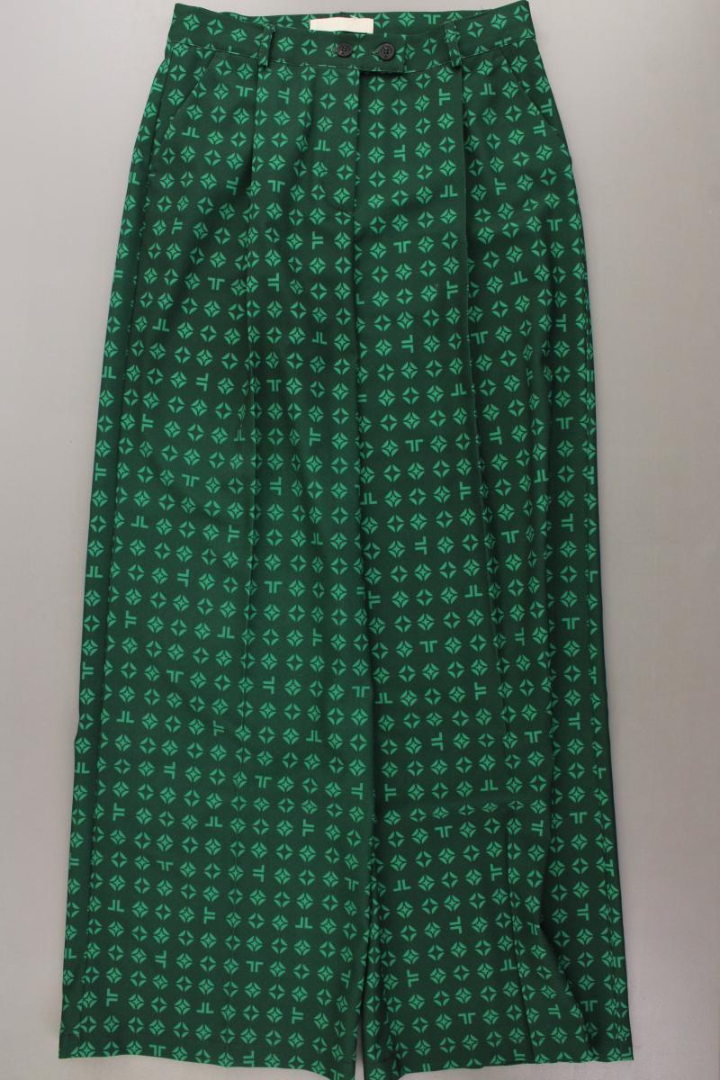 Jane Lushka Stoffhose Gr. S geometrisches Muster grün aus Polyester