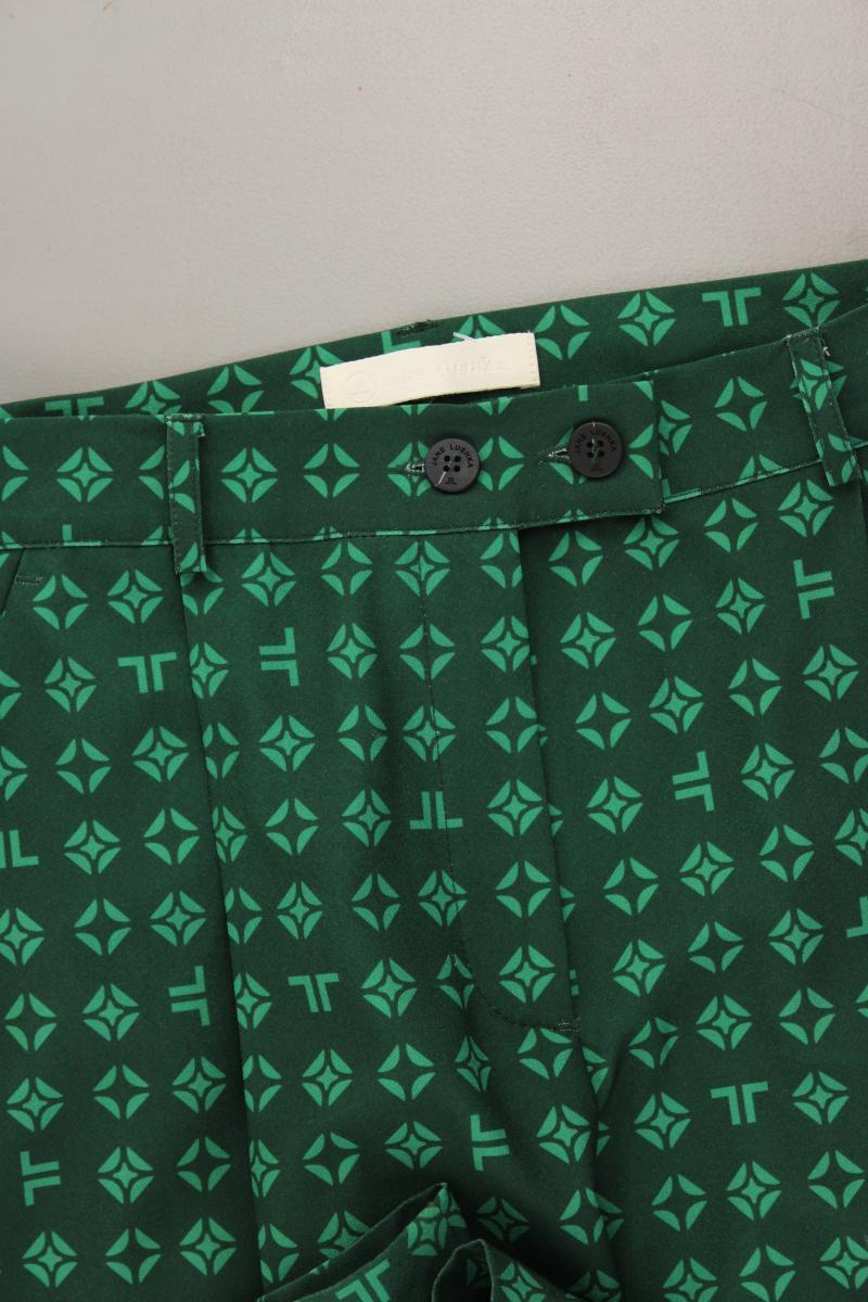 Jane Lushka Stoffhose Gr. S geometrisches Muster grün aus Polyester