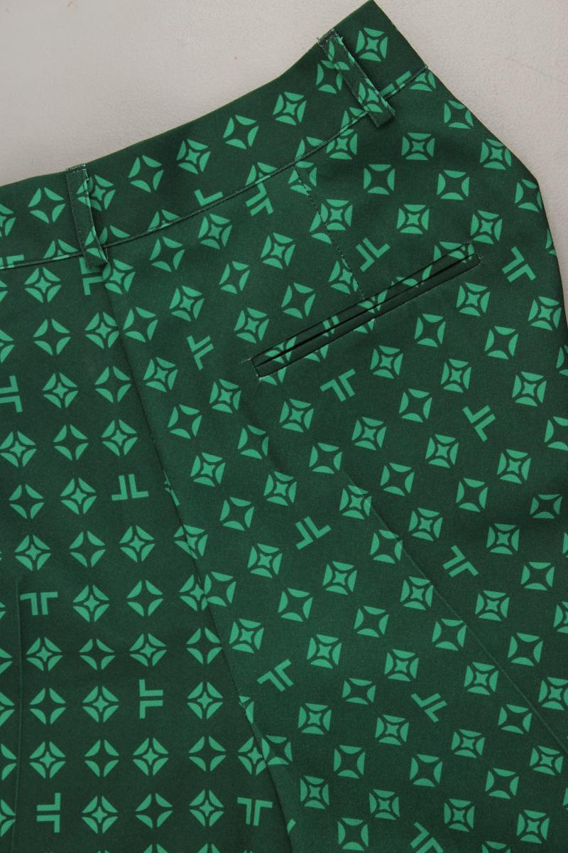 Jane Lushka Stoffhose Gr. S geometrisches Muster grün aus Polyester