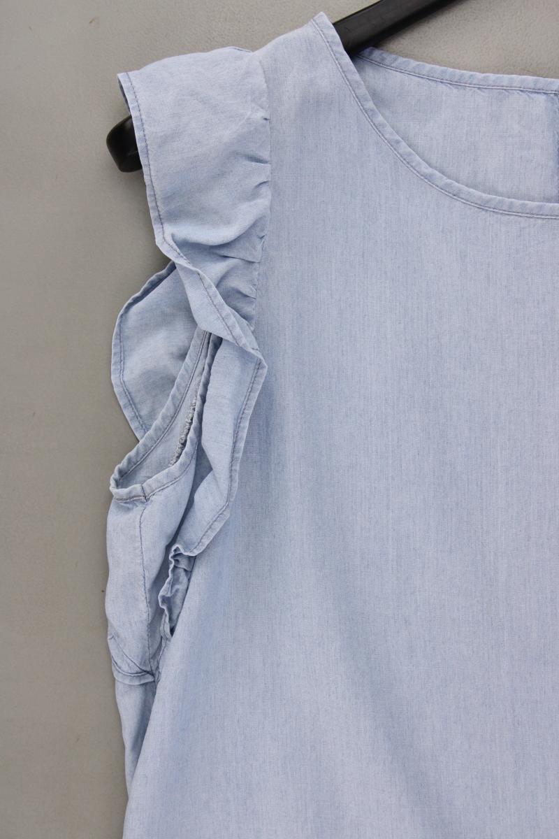 Set Ärmellose Bluse Gr. 38 blau aus Lyocell
