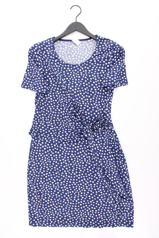 Gerry Weber Jerseykleid Gr. 38 gepunktet Kurzarm blau aus Viskose