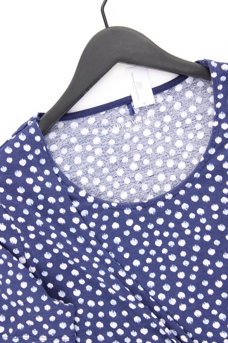 Gerry Weber Jerseykleid Gr. 38 gepunktet Kurzarm blau aus Viskose