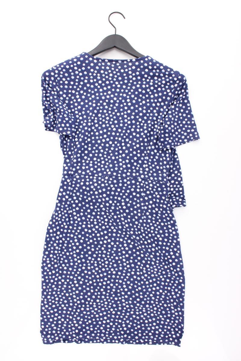 Gerry Weber Jerseykleid Gr. 38 gepunktet Kurzarm blau aus Viskose