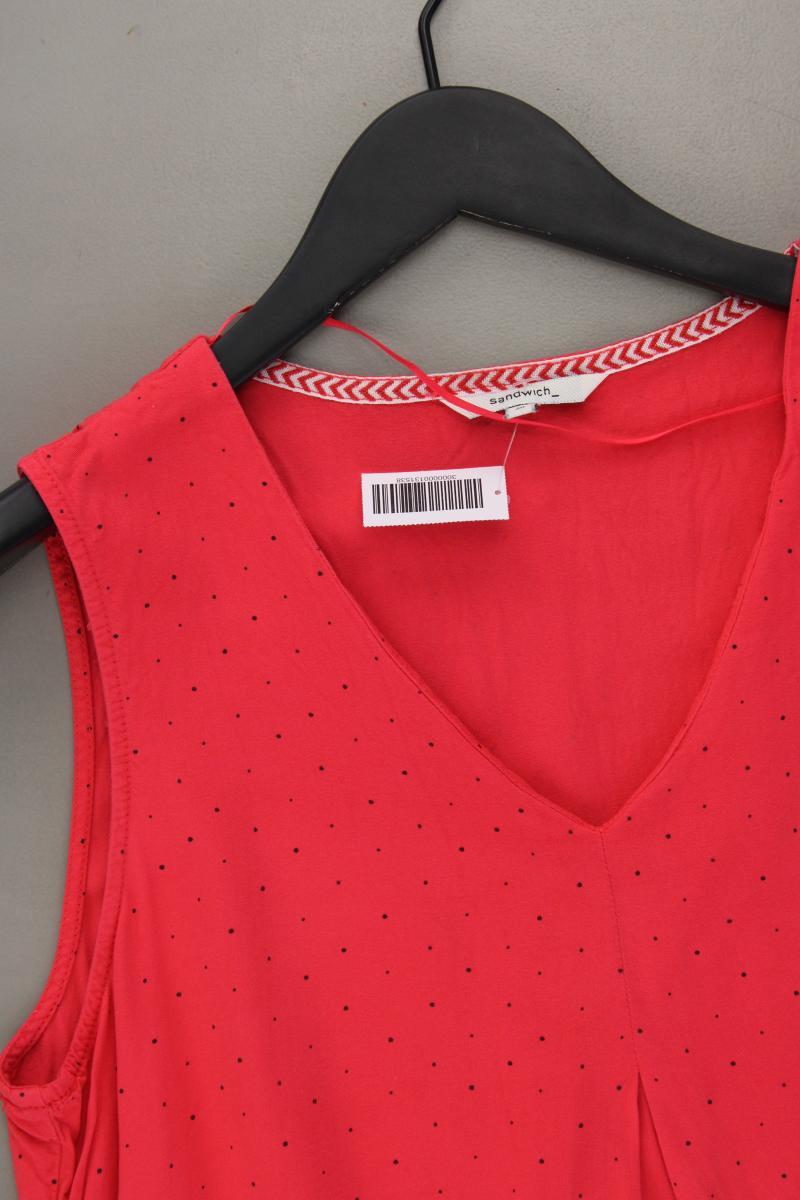 Sandwich_ Ärmellose Bluse Gr. 38 gepunktet rot aus Viskose