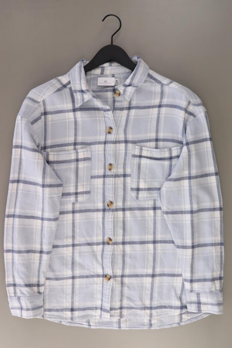 Hollister Hemdjacke Gr. XL kariert blau aus Baumwolle