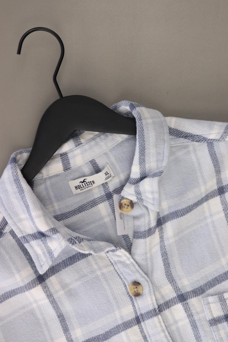 Hollister Hemdjacke Gr. XL kariert blau aus Baumwolle