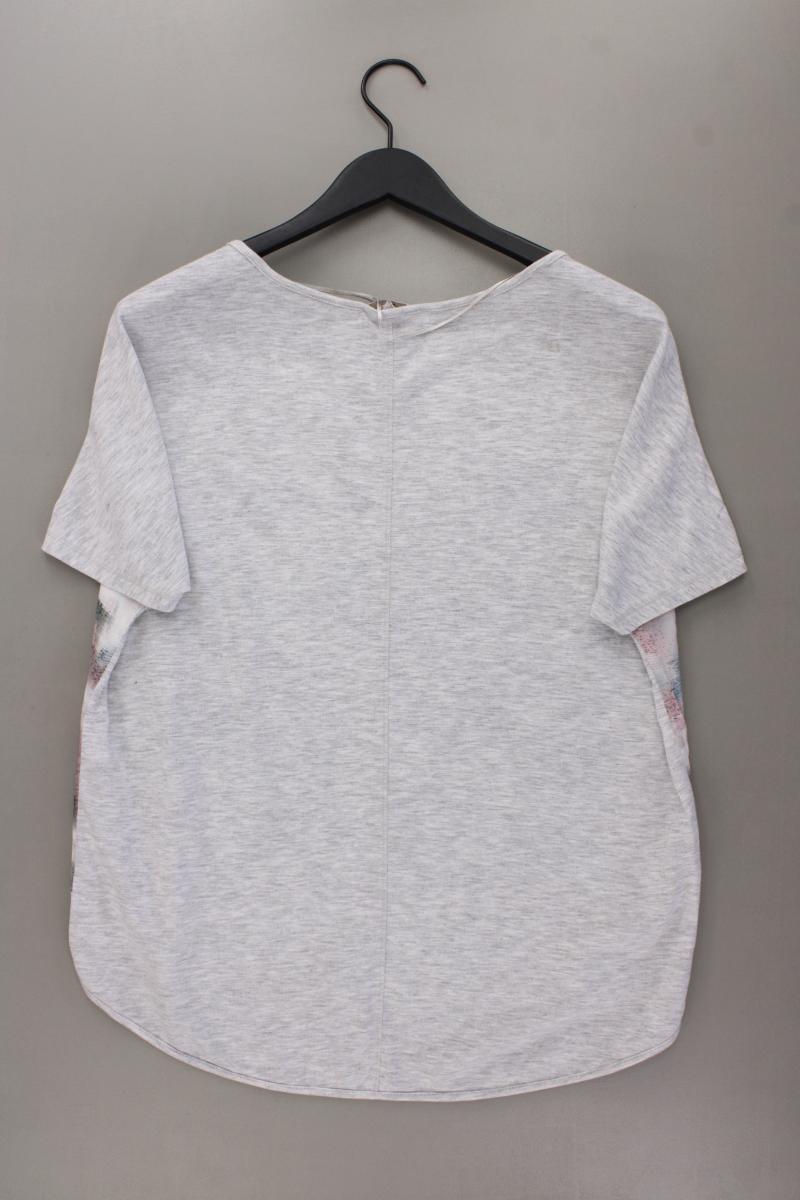 comma, Kurzarmbluse Gr. 40 grau aus Viskose