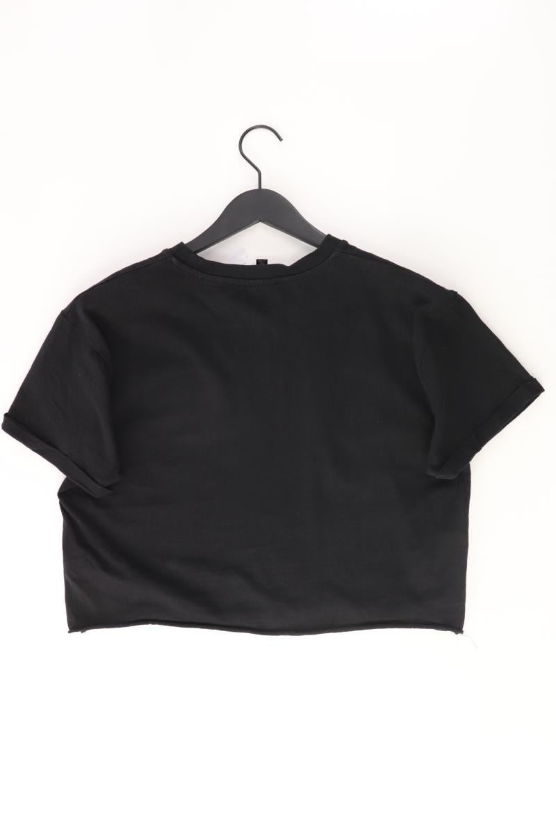 Topshop Cropped Shirt Gr. 44 Kurzarm schwarz aus Baumwolle