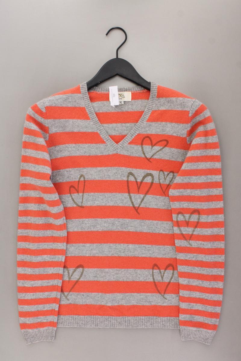 White T Cashmerepullover Gr. XL gestreift grau aus Kaschmir