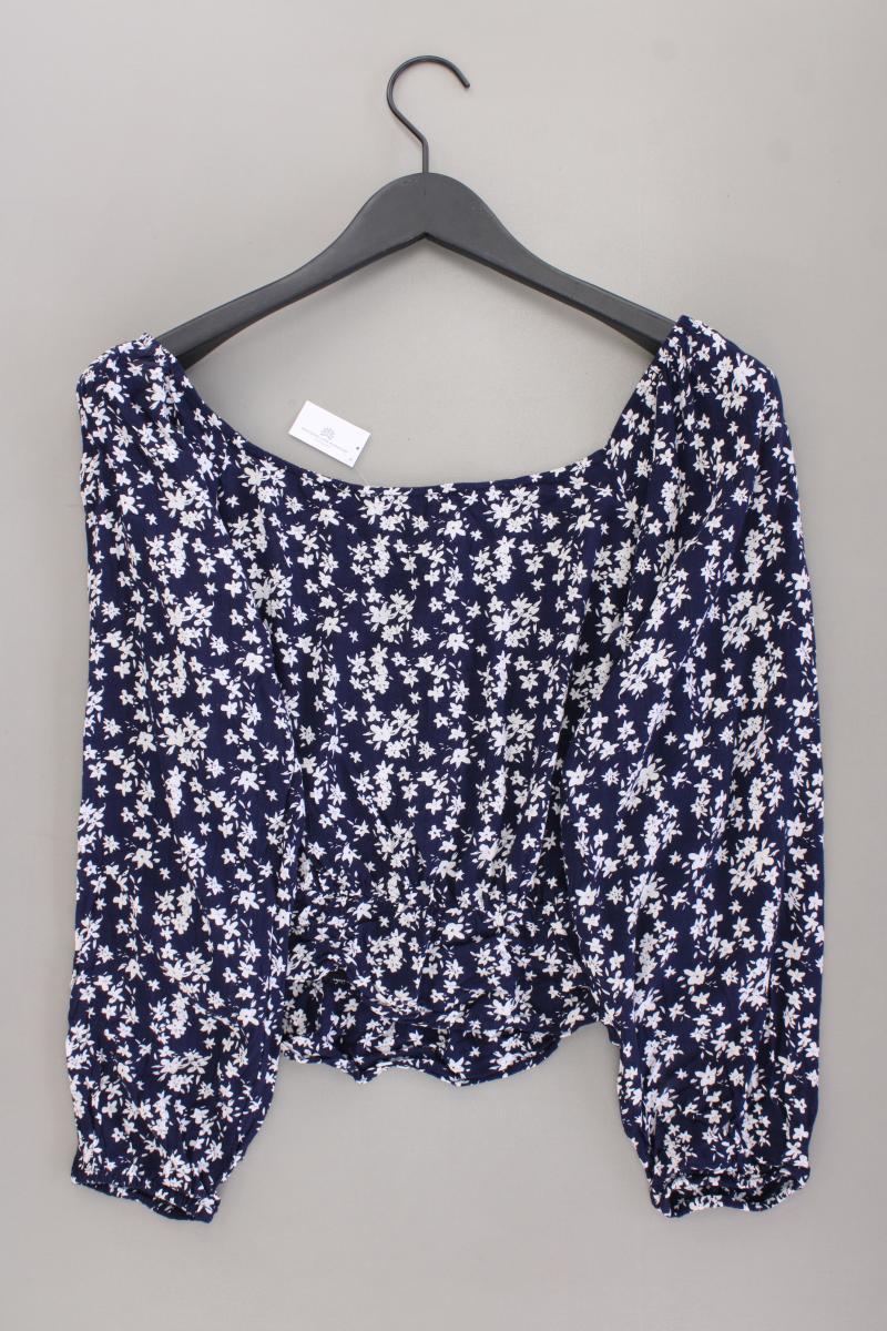 About You Langarmbluse Gr. 40 mit Blumenmuster blau aus Viskose