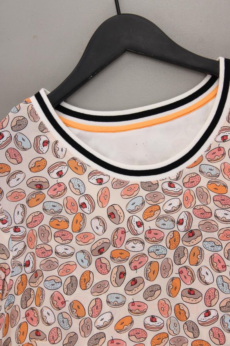 Marc Cain Seidenbluse mit Donutmuster Gr. 44 Kurzarm mehrfarbig