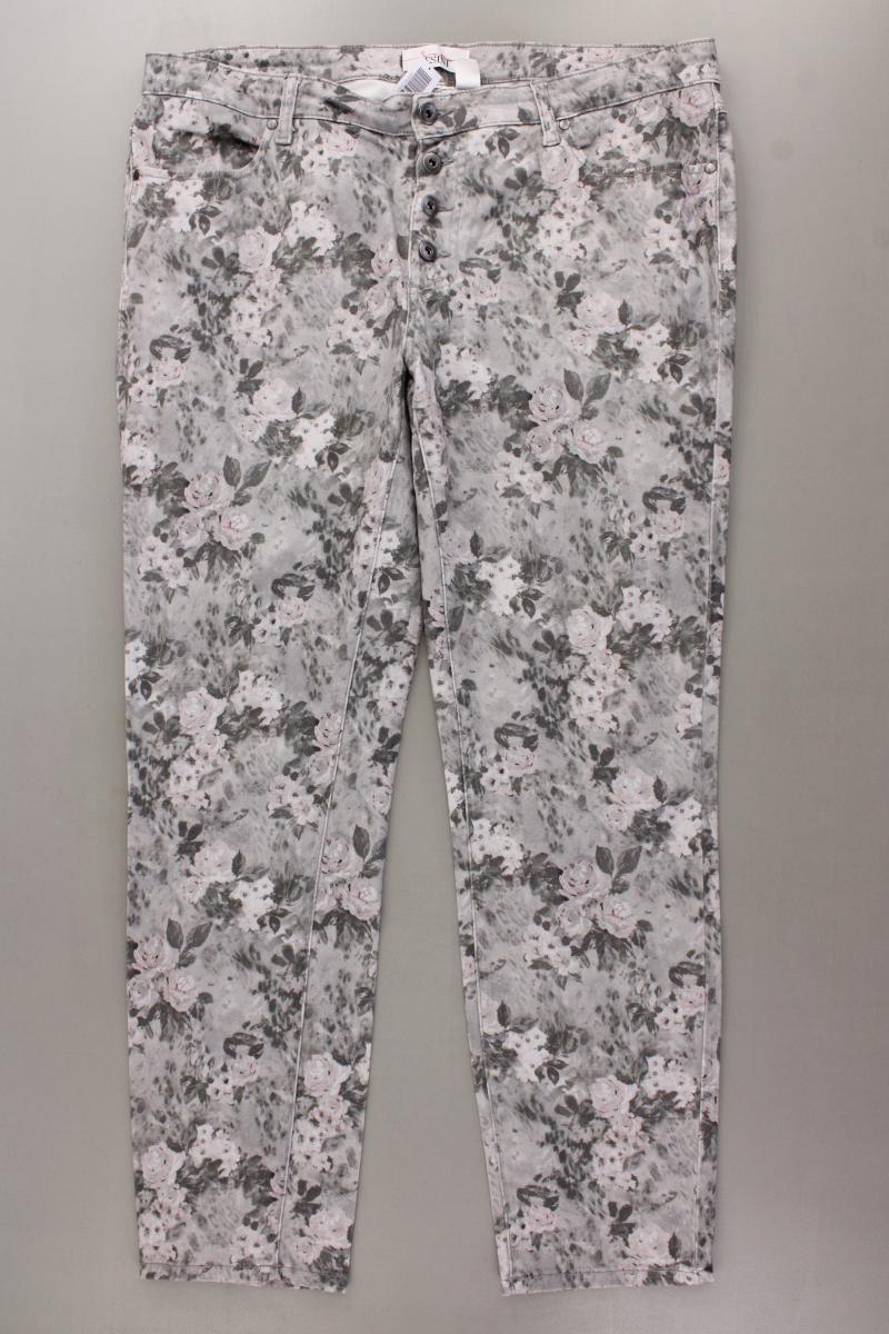 Linea Tesini Hose Gr. 44 mit Blumenmuster grau