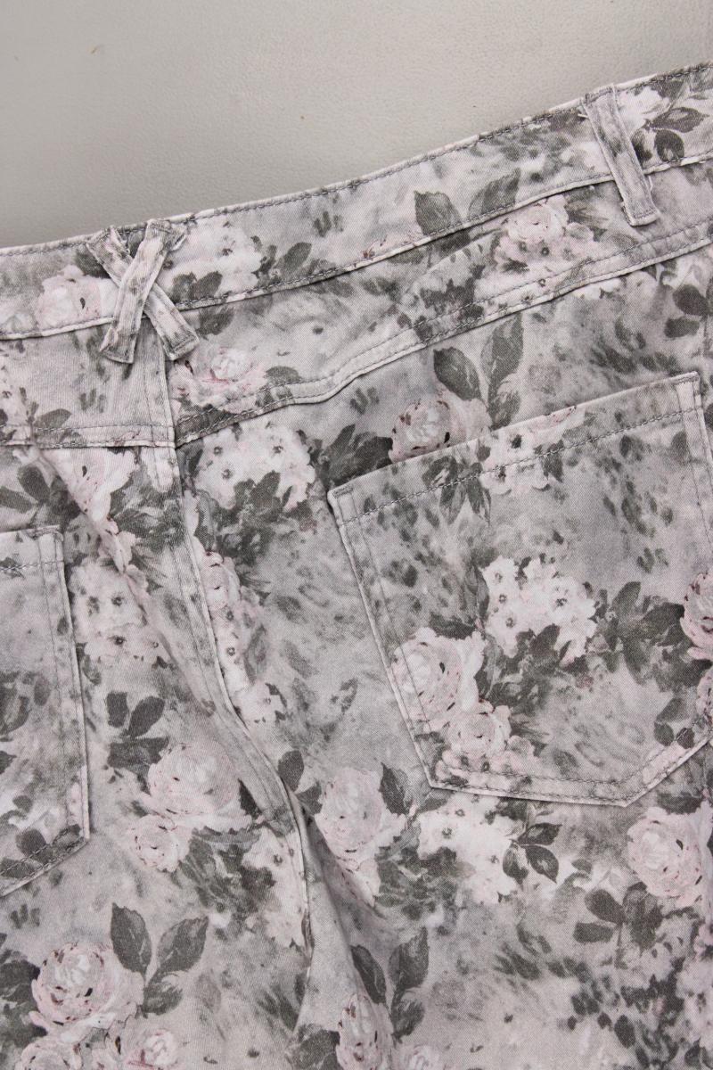 Linea Tesini Hose Gr. 44 mit Blumenmuster grau