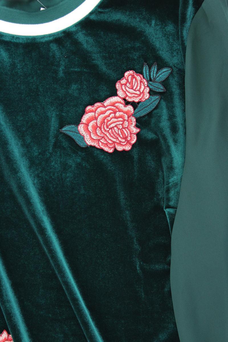 Judith Williams Samtbluse Gr. 50 neuwertig Langarm grün aus Polyester