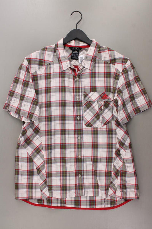 Adidas Karohemd für Herren Gr. 54 kariert Kurzarm mehrfarbig aus Polyester