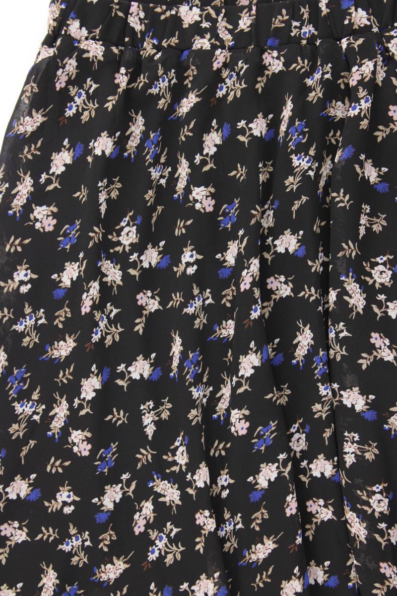 About You Stretchrock Gr. 42 mit Blumenmuster schwarz aus Polyester