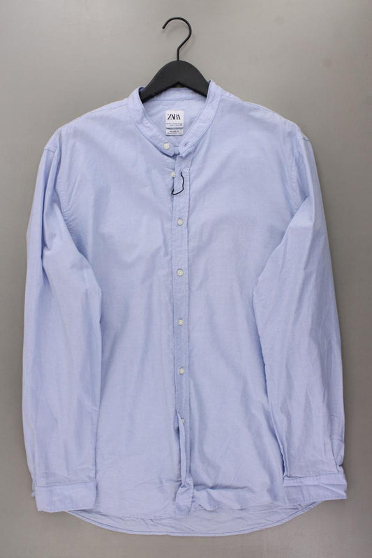 Zara Langarmhemd für Herren Gr. XXL blau aus Baumwolle