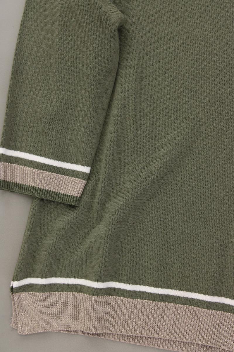 Heine Regular Shirt Gr. 36 3/4 Ärmel mit Glitzer olivgrün aus Baumwolle