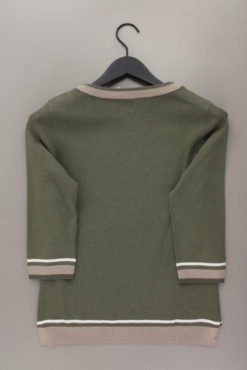 Heine Regular Shirt Gr. 36 3/4 Ärmel mit Glitzer olivgrün aus Baumwolle